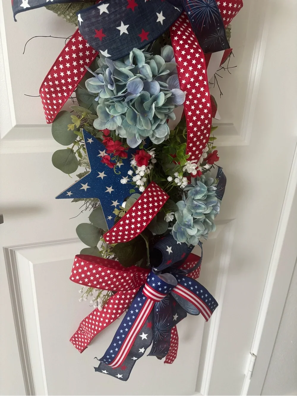 Patriotic Summertime America Star Door Swag 250th Americana Red Blue  Final Sale